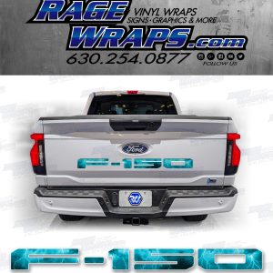 Ford f-150 Lightning Tailgate Cyan Decal