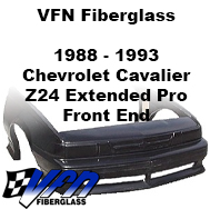 VFN Fiberglass 1988-1993 Chevy Cavalier Z24 Extended Pro Front End